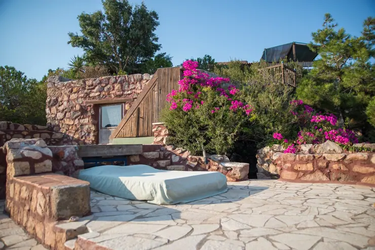 Eco House Patmos – outdoor extra bed under the open sky