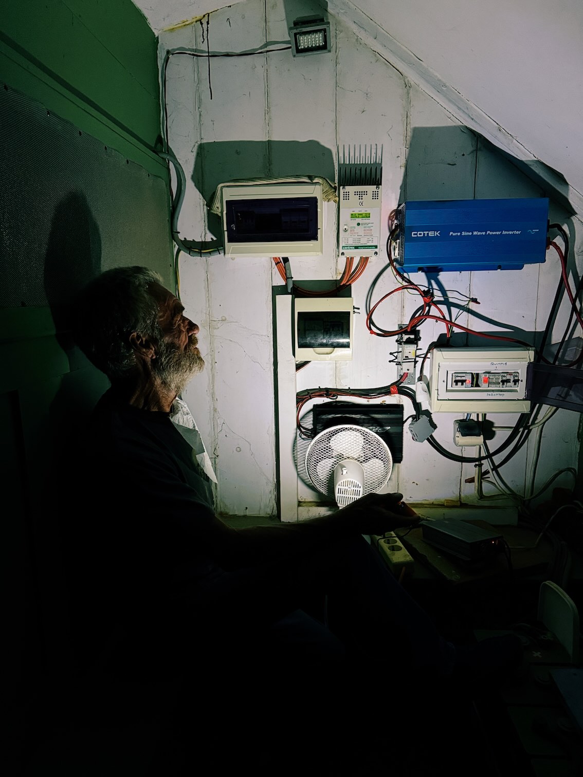 Wayne with the house's electrical system